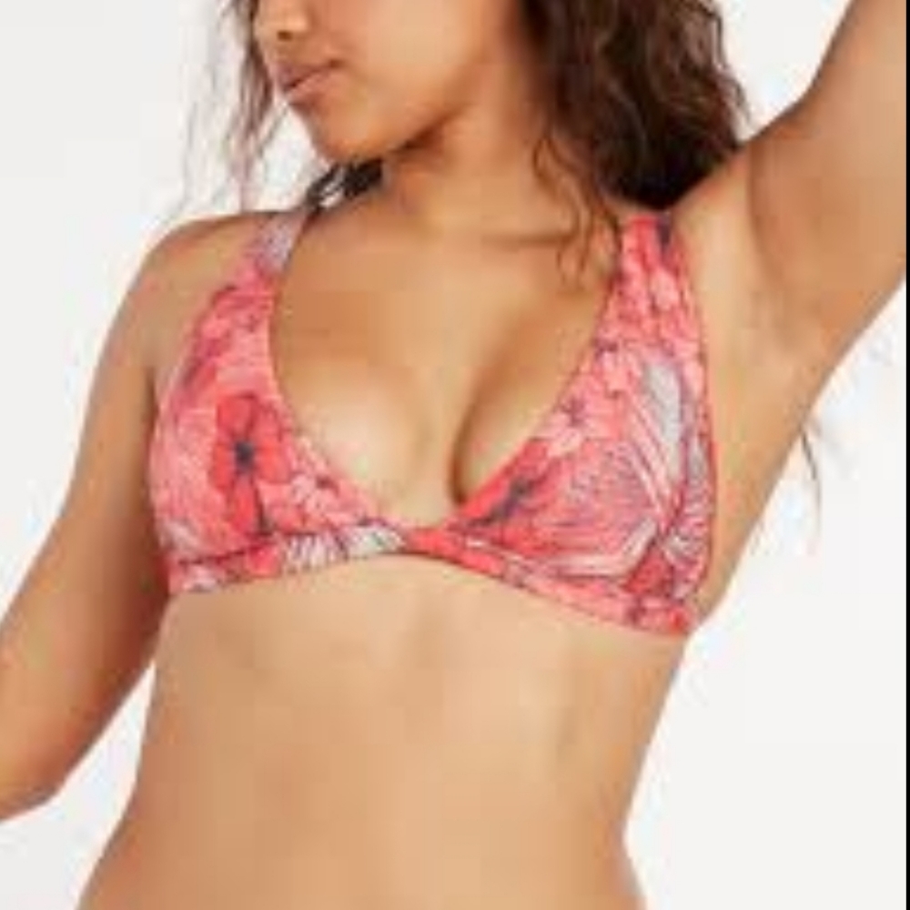 VOLCOM Sea U Soon V Neck Triangle Halter Bikini Swimsuit Top